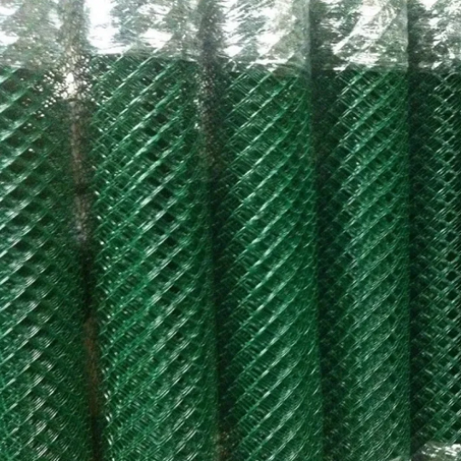 Сетка рабица в ПВХ для забора 1.5*10м цвет Зеленый Мох