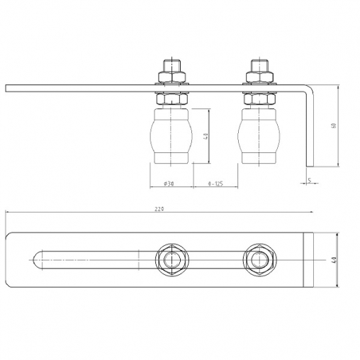 Кронштейн для откатных ворот, в компл 2 ролика, арт 60-192