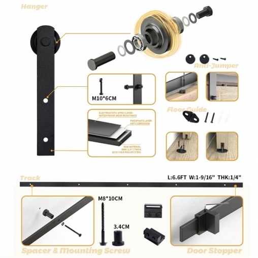 Комплект для раздвижных дверей в стиле LOFT, арт.76.006