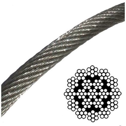 Трос средней жесткости Ф5 мм нерж. AISI304 АРТ.Ф-1061