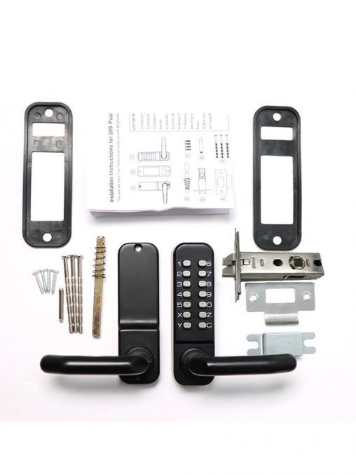 Замок для калитки дверей черного цвета кодовый врезной