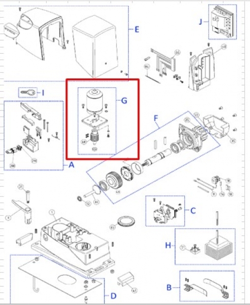 Электродвигатель в комплекте с шестерней Nice SPAMG00200