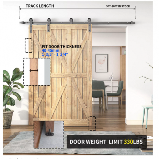 Амбарный механизм для двух раздвижных дверей LOFT, арт 76.009