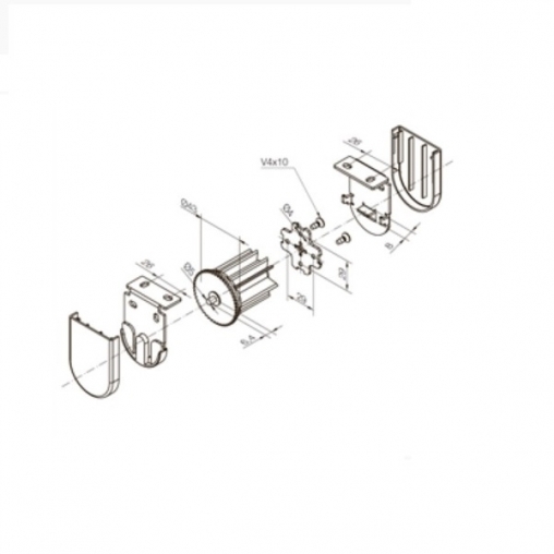 Комплект креплений алюминиевых для внутривальной автоматики