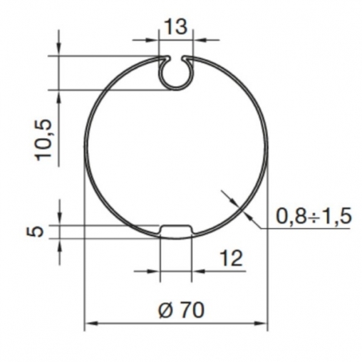 Адаптер для вала 70 с пазом для внутривальной автоматики