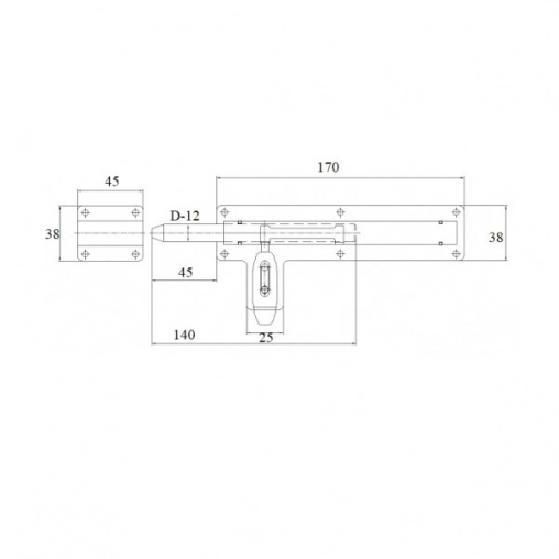 Засов горизонтальный 12х170мм арт CX35A