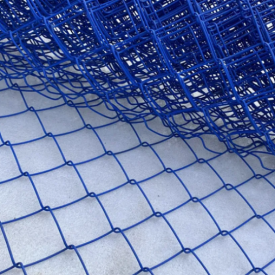 Cетка рабица в ПВХ синего цвета высота 1.5м рулон 10 метров