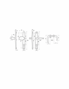 Комплект замка Евро30 с ручкой ухватом цвет-красный цилиндр-80 ключ-ключ