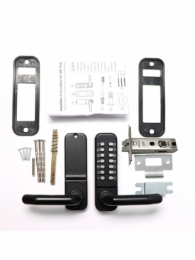 Замок для калитки дверей черного цвета кодовый врезной