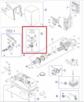 Электродвигатель в комплекте с шестерней Nice SPAMG00200