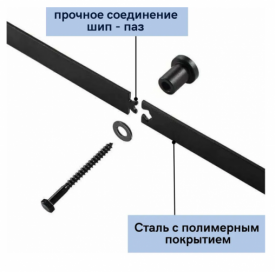Амбарный механизм для двух встречных дверей в стиле LOFT, арт 76.010-DBL