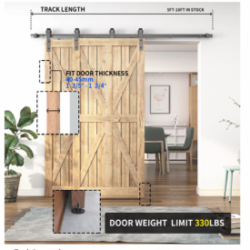 Амбарный механизм для двух раздвижных дверей LOFT, арт 76.009