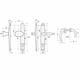Ручка-ухват для калитки и ворот Евро-30 цвет-белый