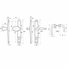 Ручка-ухват для калитки и ворот Евро-30 цвет-белый