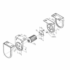 Крепление алюминиевое для внутривальной автоматики NICE