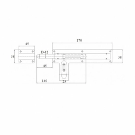 Засов горизонтальный 12х170мм арт CX35A